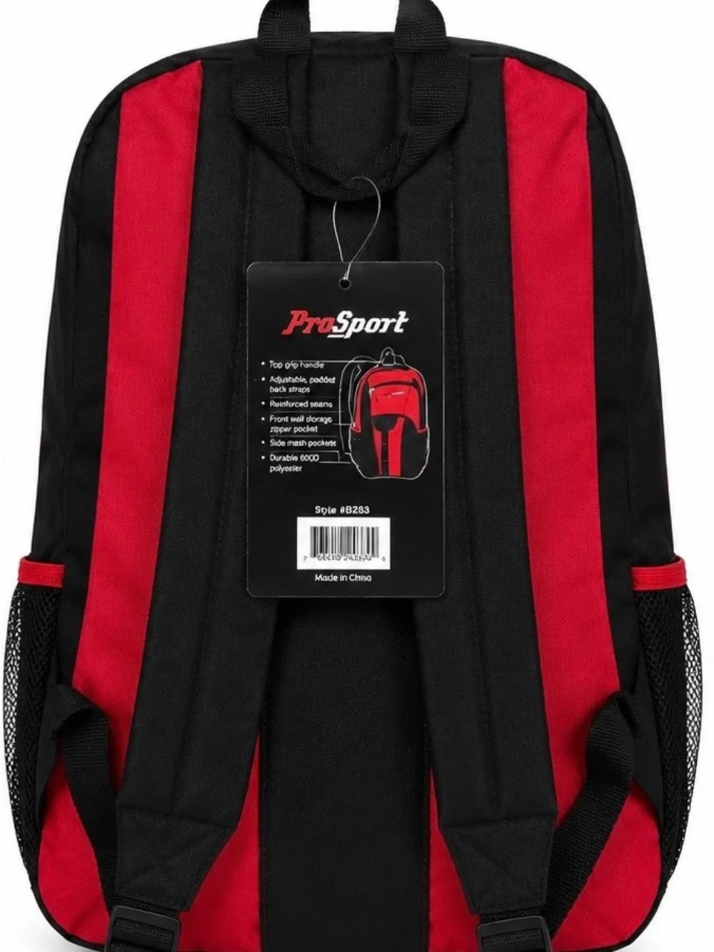ProSport B2433 Red & Black Backpack School Travel Daypack NWT